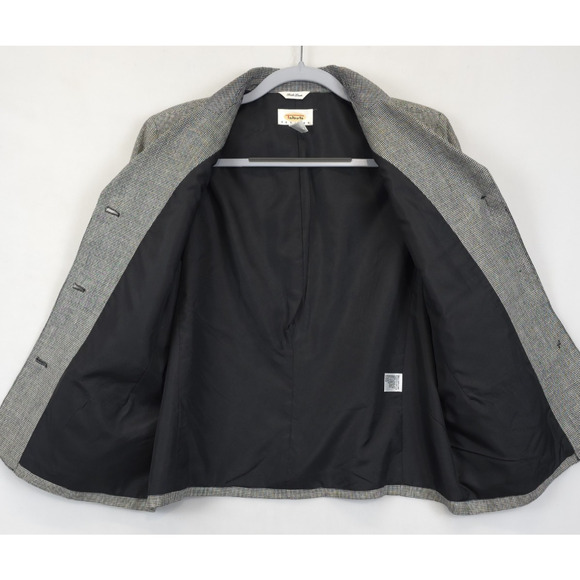 Talbots Irish Linen Houndstooth Blazer Jacket Women 12P Academia Preppy,o9ml - Picture 3 of 13